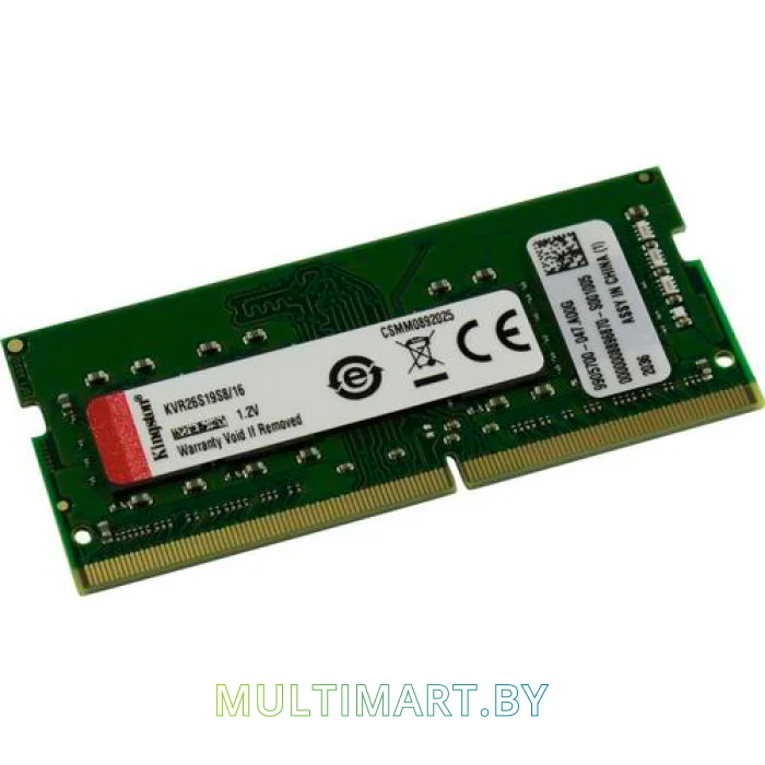 Оперативная память Kingston ValueRAM 16GB DDR4 SODIMM PC4-21300 (KVR26S19S8/16)
